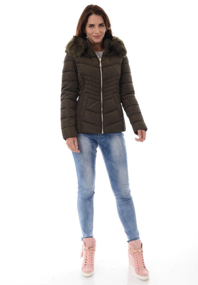 Damska Zimowa Kurtka Ortalionowa Zielona