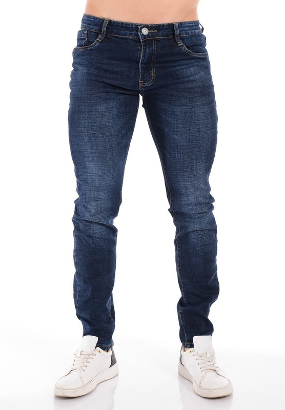 Męskie Spodnie Jeansowe Granatowe