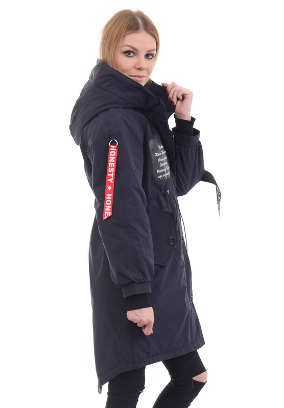 Kurtka Wiosenna Oversize Dejzi Granatowa