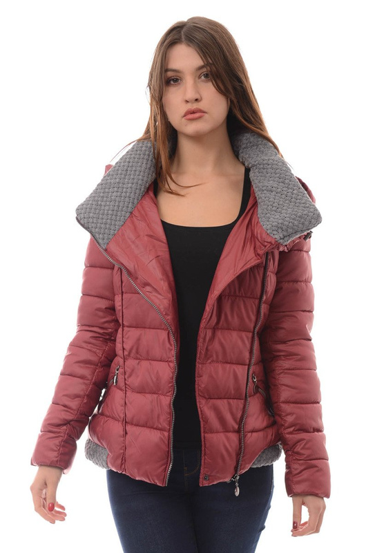 Damska Zimowa Ortalionowa Kurtka Alisa Bordowa