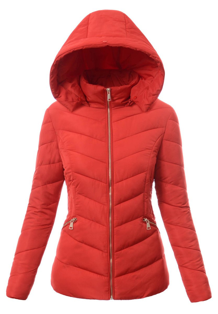 Damska Zimowa Kurtka Ortalionowa Czerwona
