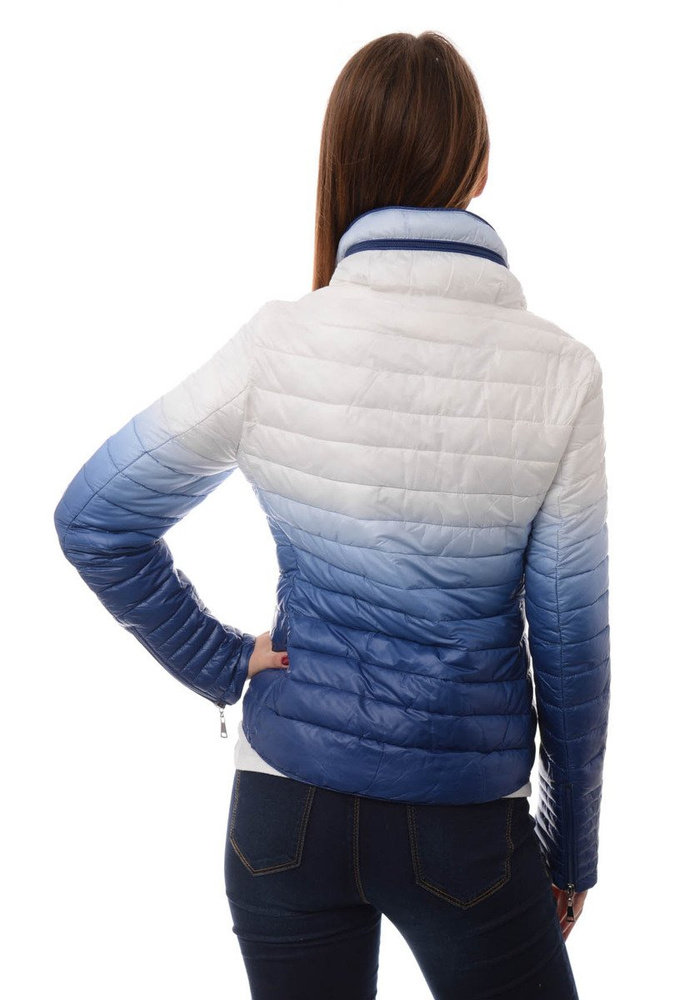 Damska Jesienna Wiosenna Kurtka Ortalionowa Ombre Emma Granatowo Biała