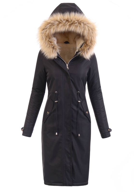 Damska Kurtka Parka Zimowa Selena Czarna