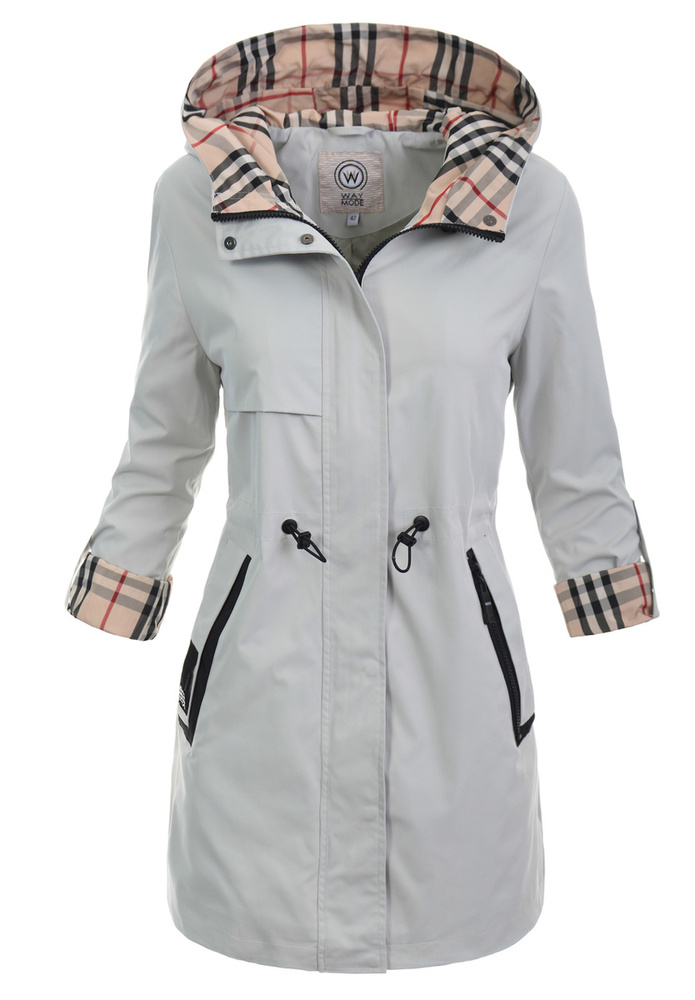 Damska Kurtka Parka Wiosenna Barbara Szara