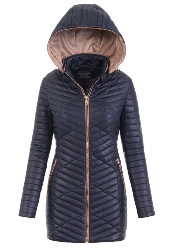 Damska Wiosenna Kurtka Żaklina Granatowa