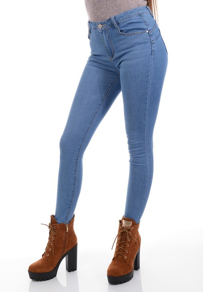 Damskie Spodnie Jeansowe Niebieskie