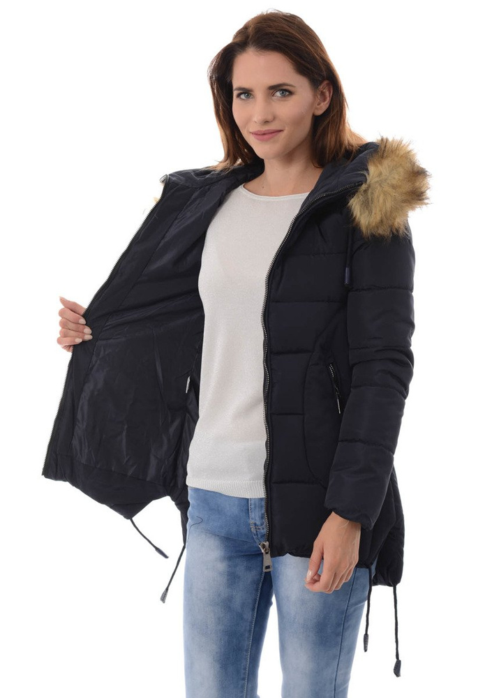 Damska Zimowa Ortalionowa Kurtka Pamela Granatowa