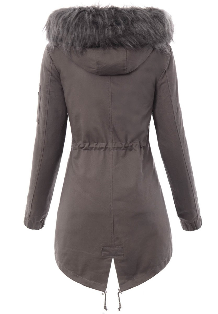 Piękna Damska Kurtka Parka 2w1 Emilia Szara