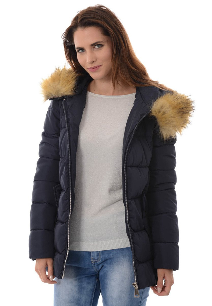 Damska Zimowa Kurtka Ortalionowa Granatowa