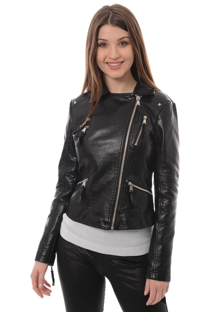 Rewelacyjna Damska Kurtka Ramoneska Czarna