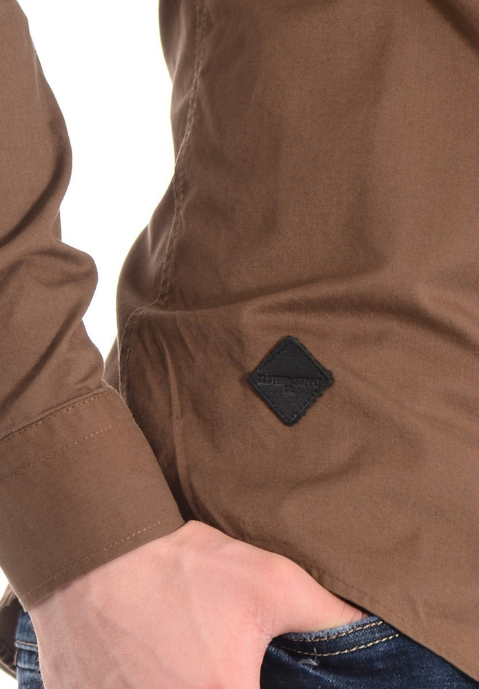 Męska Koszula Brązowa