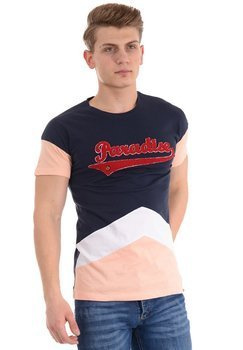 Męska Koszulka T-Shirt Nadruk Granatowa