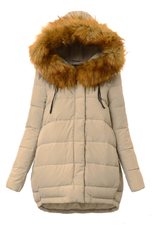 Puchowa Damska Kurtka Zimowa Ginny Szaro Pistacjowa