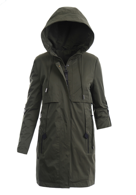 Damska Wiosenna Kurtka Płaszcz Parka Oksana Zielona