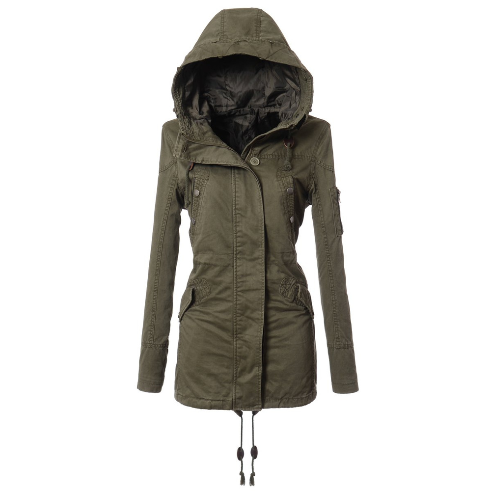 Damska Parka Kurtka Zimowa 2w1 Zielona