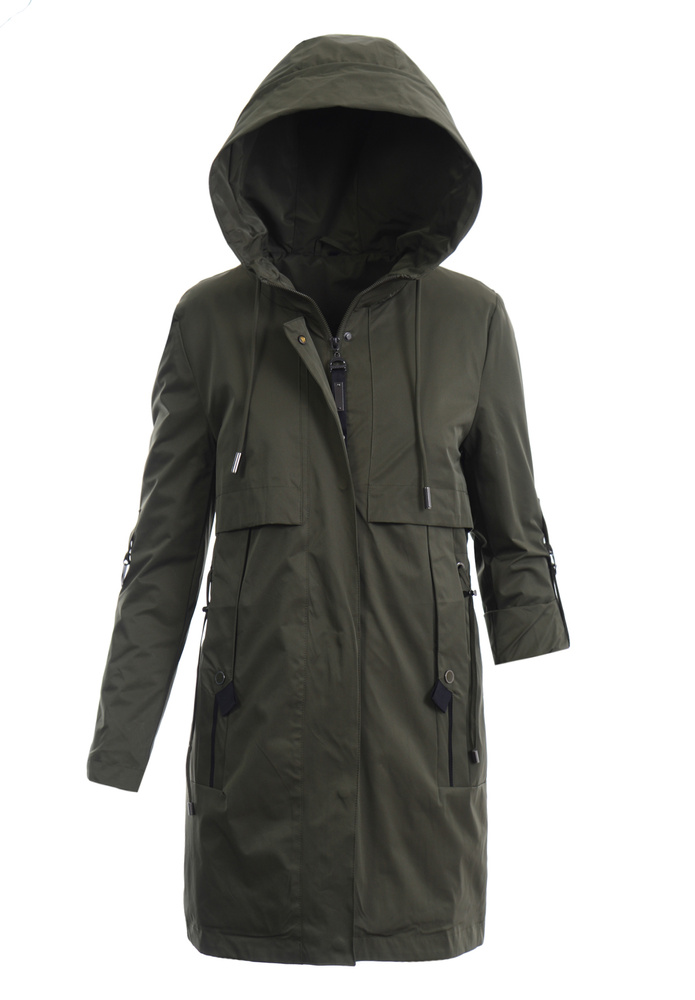 Damska Wiosenna Kurtka Płaszcz Parka Oksana Zielona