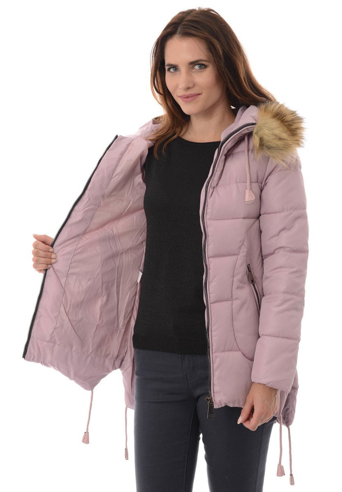 Damska Zimowa Ortalionowa Kurtka Pamela Różowa
