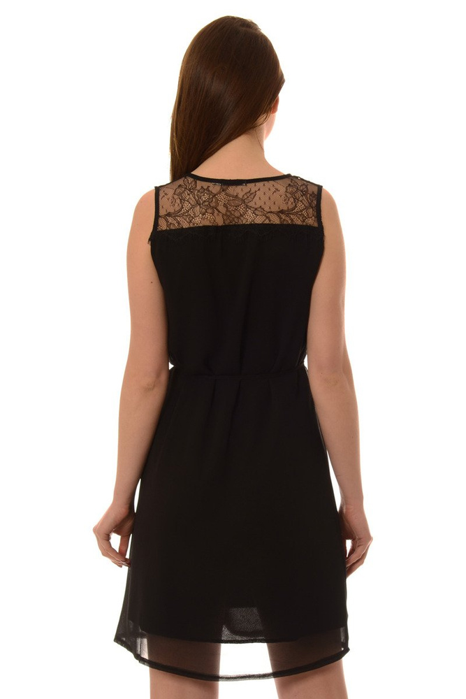 Prosta Wiązana Sukienka Damska Alexis Czarna