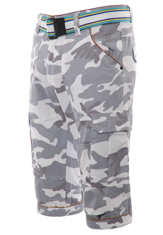 Męskie Spodenki Krótkie Bojówki Moro Szare