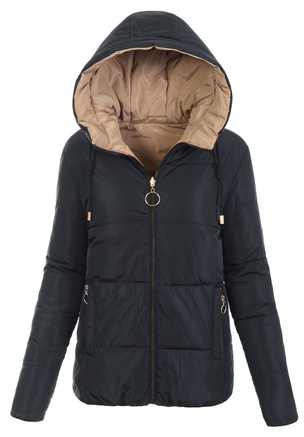 Damska Kurtka Ortalionowa Dwustronna Nastia Czarna