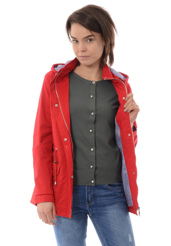 Damska Kurtka Parka Wiosenna Kasandra Czerwona