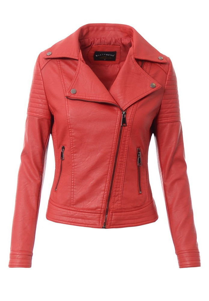 Damska Kurtka Ramoneska Amanda Czerwona