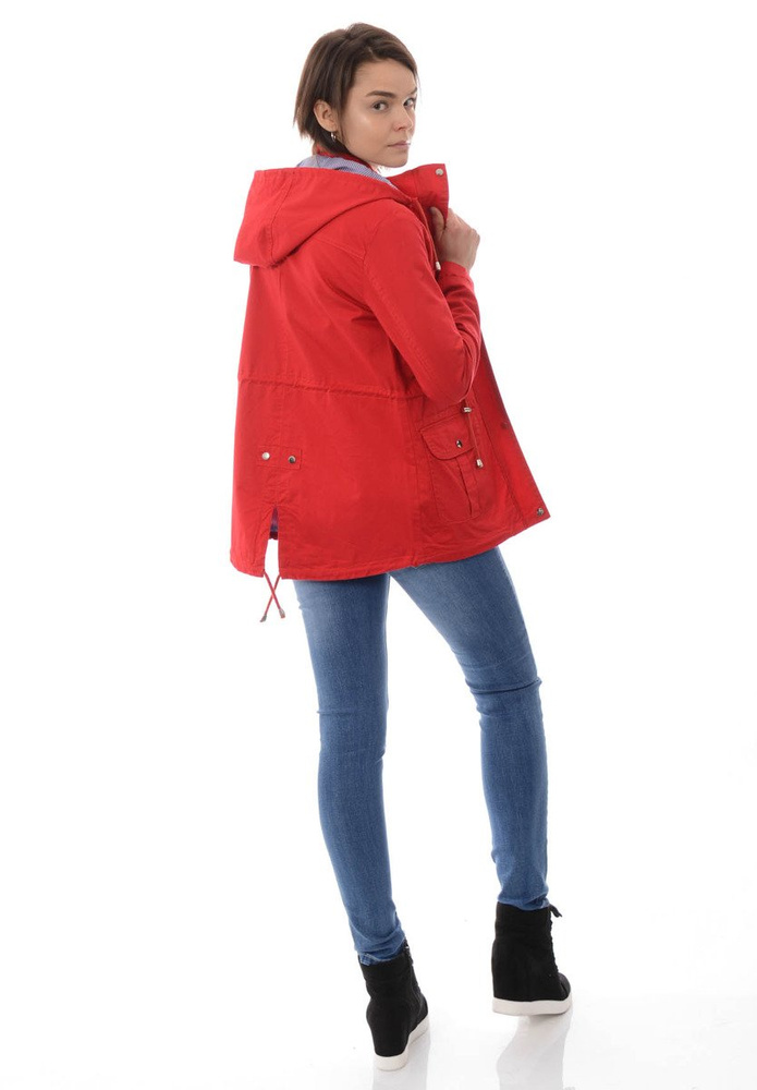 Damska Kurtka Parka Wiosenna Kasandra Czerwona