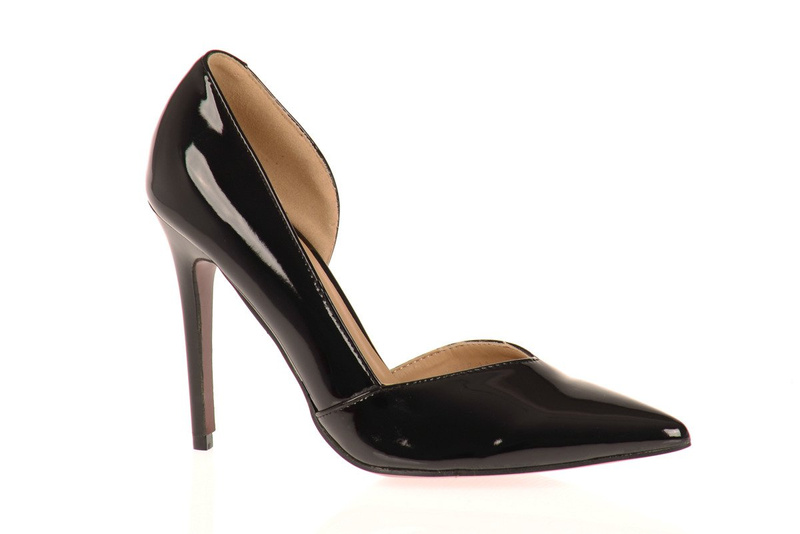 Asymetryczne Czółenka Szpilki Szpic Czarne