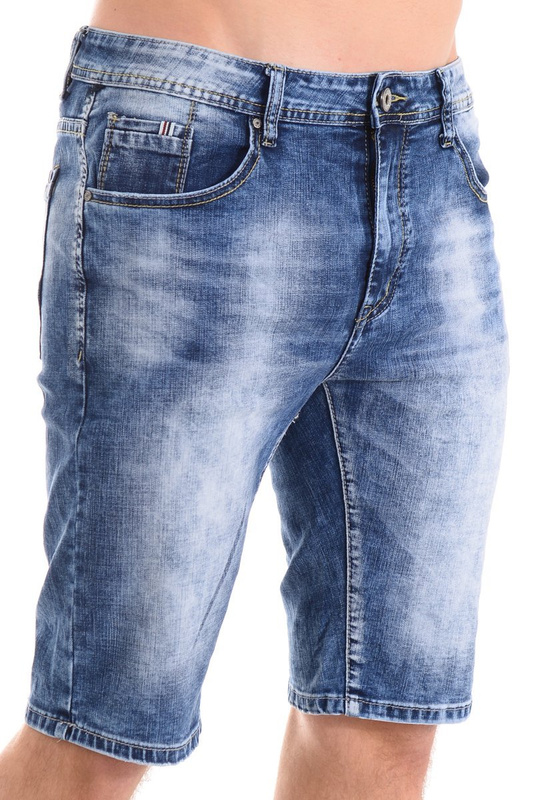 Męskie Spodenki Jeansowe Granatowe