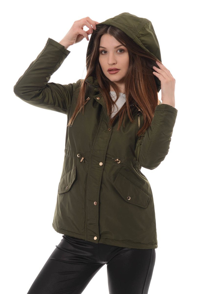 Damska Kurtka Parka Ortalionowa Wiosenna Ania Zielona