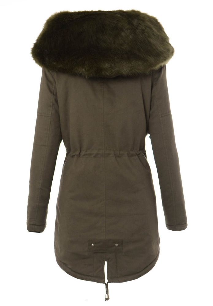 Kurtka Parka Aleksandra Zielona Z Zielonym Futrem