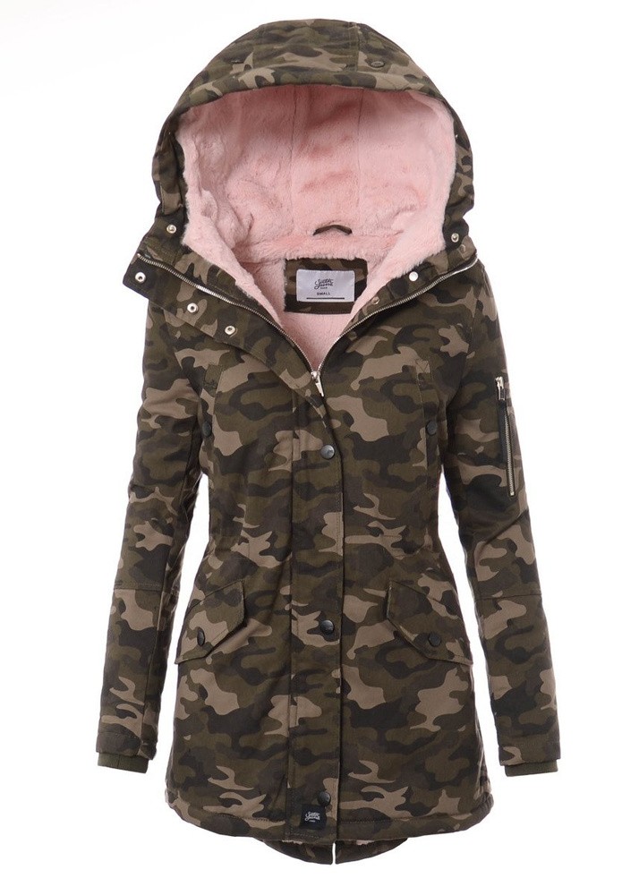 Kurtka Parka Jula Moro Z Różowym Futrem