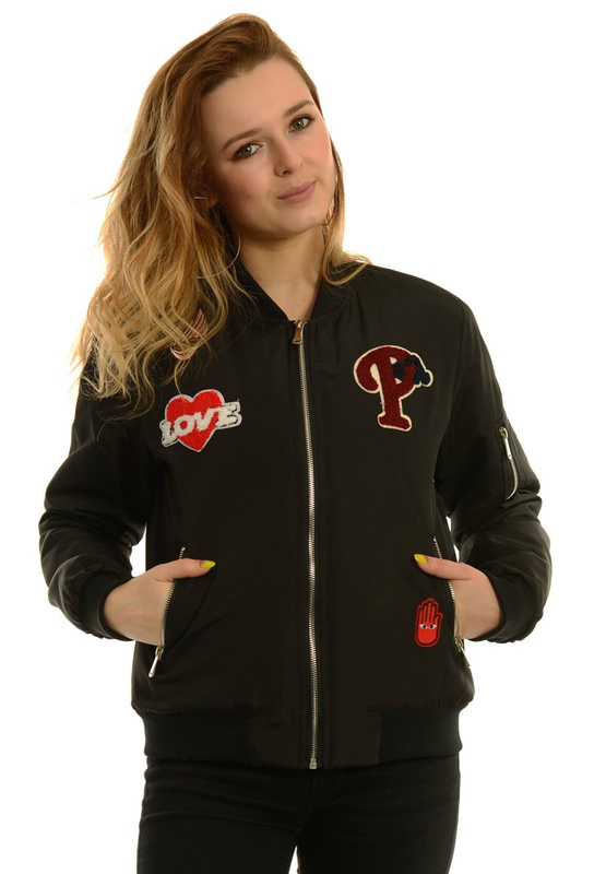 Damska Jesienna Kurtka Bomberka Kenza Czarna