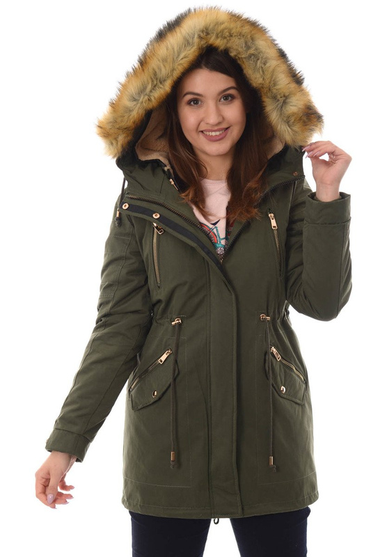 Damska Kurtka Parka Zimowa 2w1 Maryla Zielona