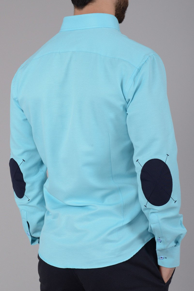 Elegancka Męska Koszula Łaty Morska Zieleń