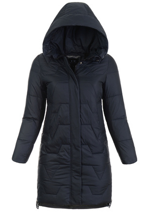 Damska Kurtka Pikowana Długa Erika Granatowa