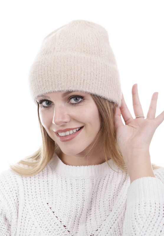 Damska Czapka Beżowa