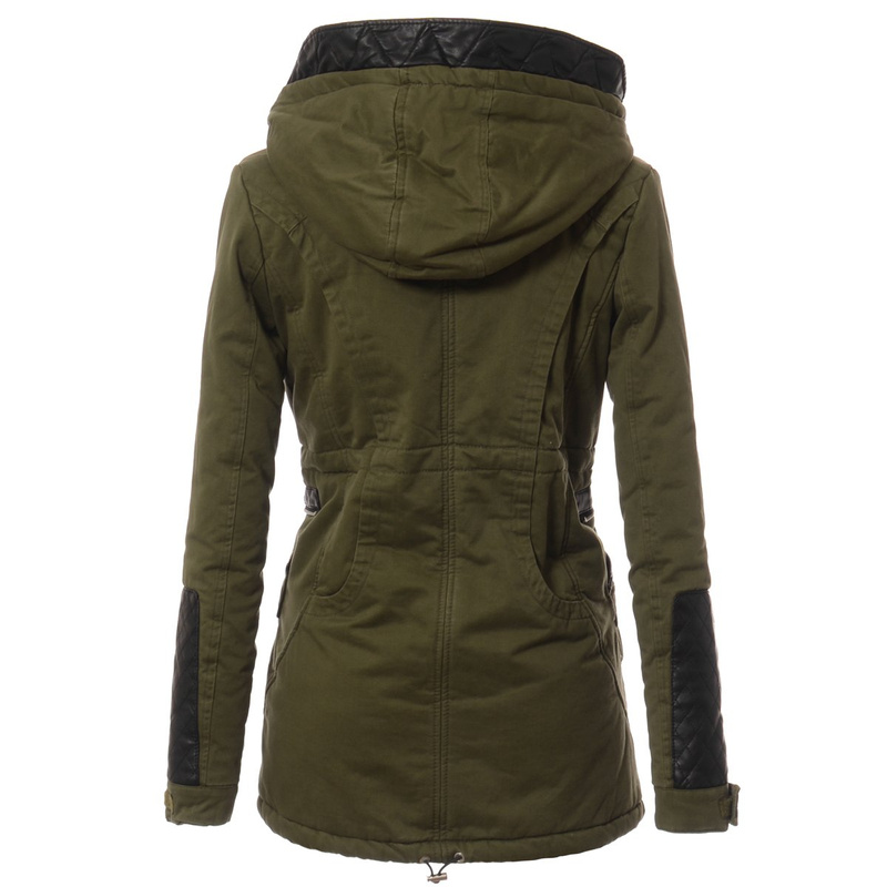 Damska Zimowa Parka Kurtka Wendy Ciemna Zieleń