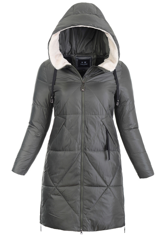 Damska Kurtka Pikowana Długa Blanca Khaki