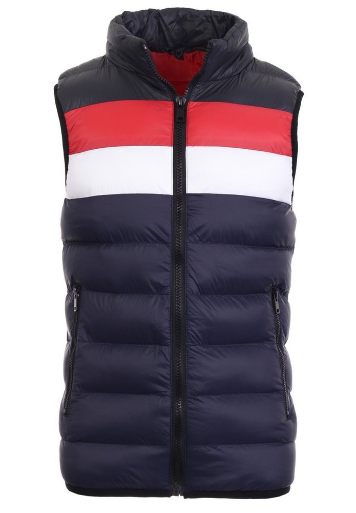 Męska Kamizelka Bezrękawnik Czerwono-Biało-Granatowy