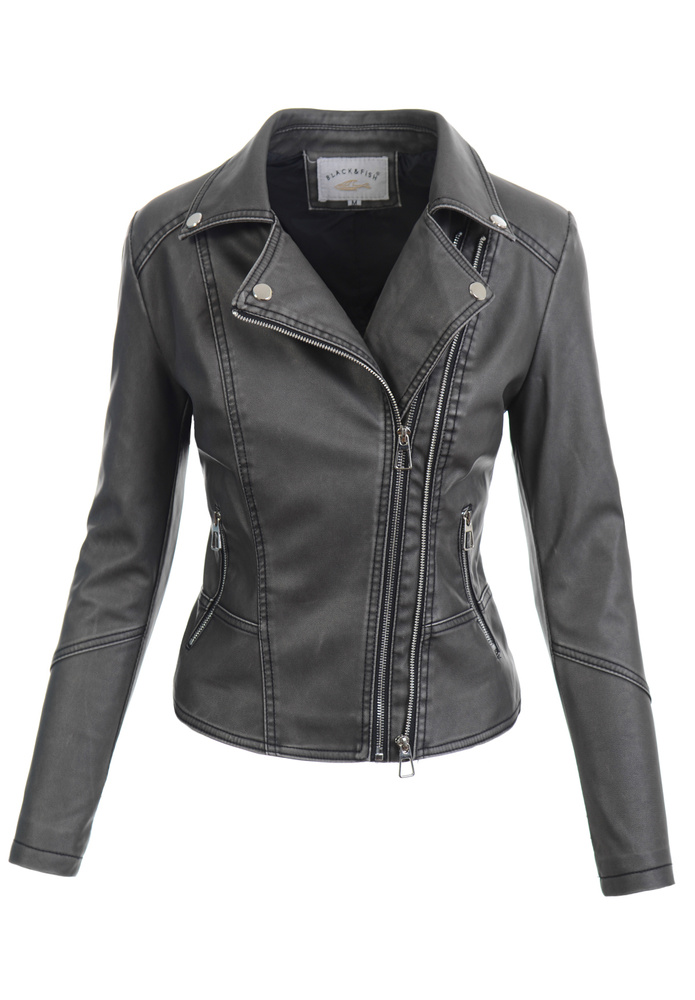 Damska Kurtka Ramoneska Elif Grafitowa