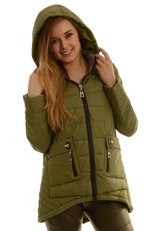 Damska Jesienna Wiosenna Kurtka Zoja Oliwkowa