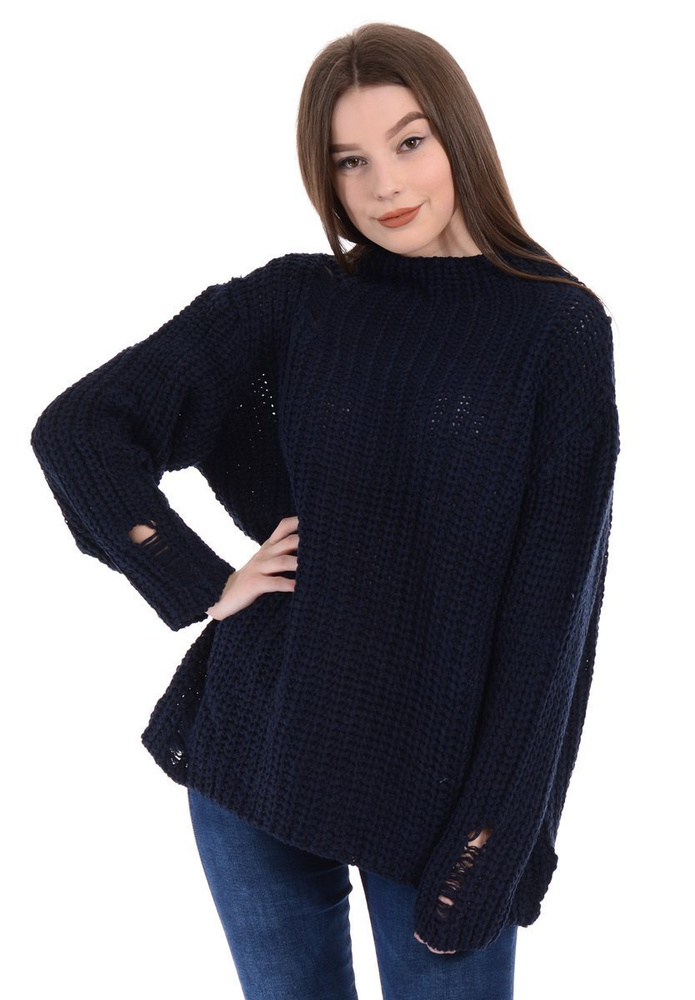 Damski Sweter Oversize Granat