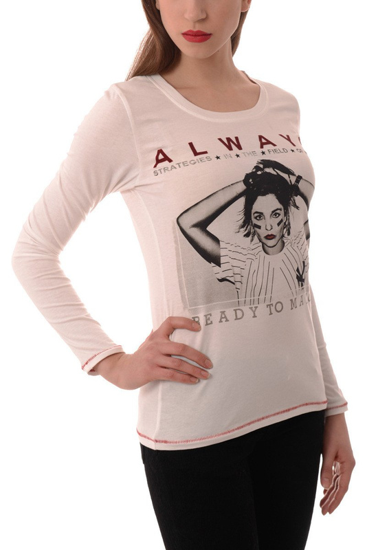 Damska Bluzka Glo Story Nadruk Biała