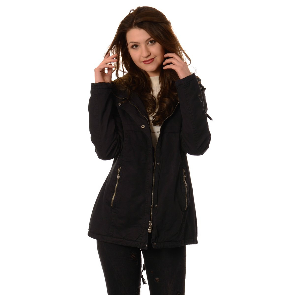 Kurtka Parka Wiosenna Czarna