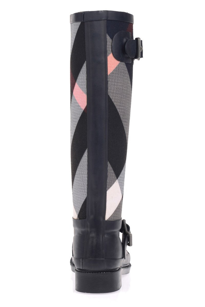 Damskie Kalosze Kylie Zmysłowa Krata Granatowe