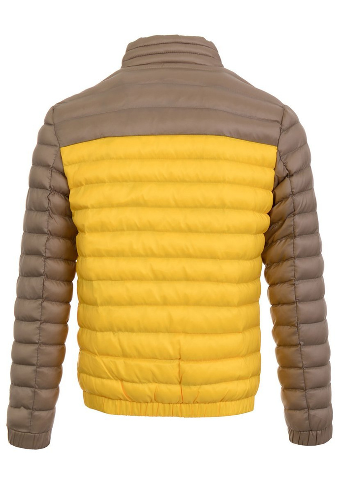 Męska Kurtka Wiosenna - Jesienna Khaki-Czarno-Żółta