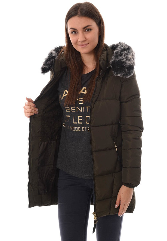 Damska Zimowa Kurtka Ortalionowa Magdalena Zielona
