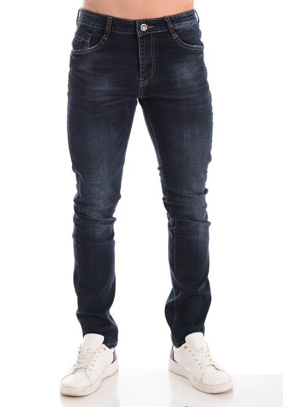 Męskie Spodnie Jeansowe Granatowe