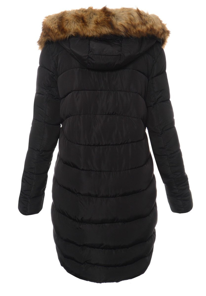 Damska Długa Zimowa Kurtka Ortalionowa Sara Czarna